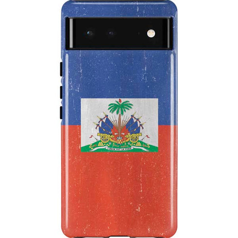 Haitian Flag Distressed Pixel Cases
